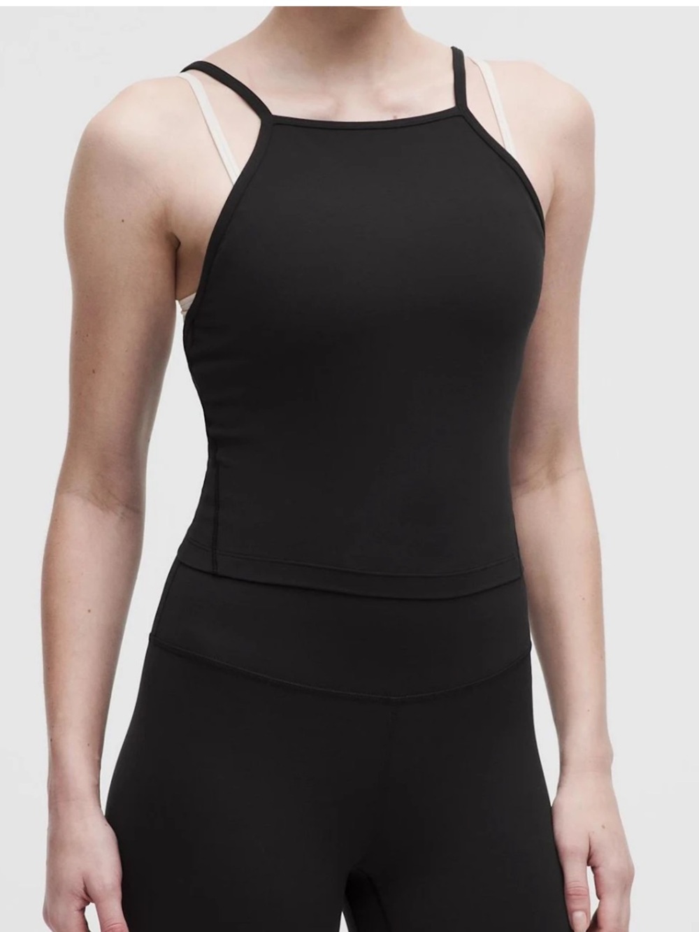 lululemon Align Layered High-Neck Tank Top Black/Light Ivory Sz 14